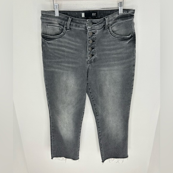 Kut From The Kloth Reese Jeans Size 10 High Rise Fab Ab Ankle Straight Leg 33x23 - Picture 2 of 13